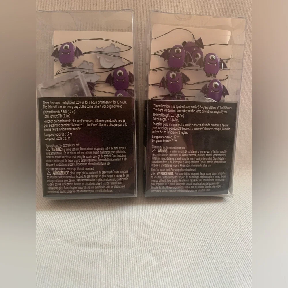 NIB LED Ashland Purple Bat and Monster String Lights